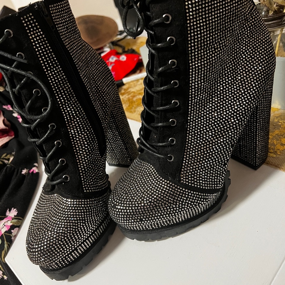 Rhinestone boot heels